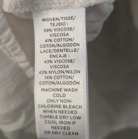 Loft | White Lace Crochet Layered Ruffle Top - Picture 2 of 5